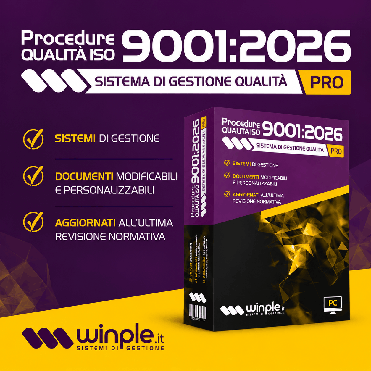 Software documentale Procedure Qualità ISO 9001:2026 WINPLE