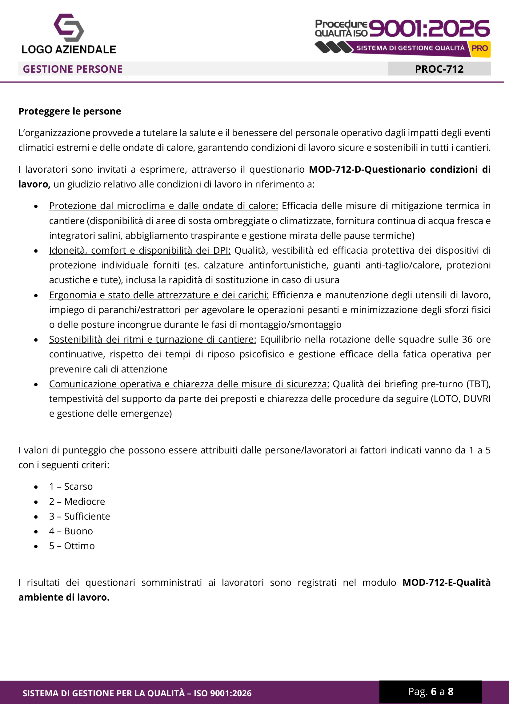 Procedure · Salute e benessere — anteprima WINPLE ISO 9001:2026